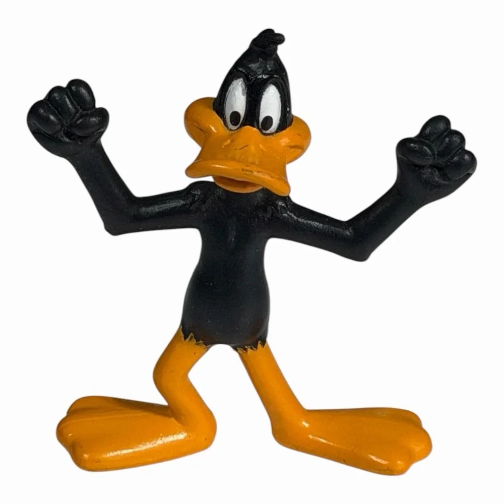 Vintage 1990s Warner Brothers Looney Tunes Daffy Duck PVC Cake Topper Figure Toy